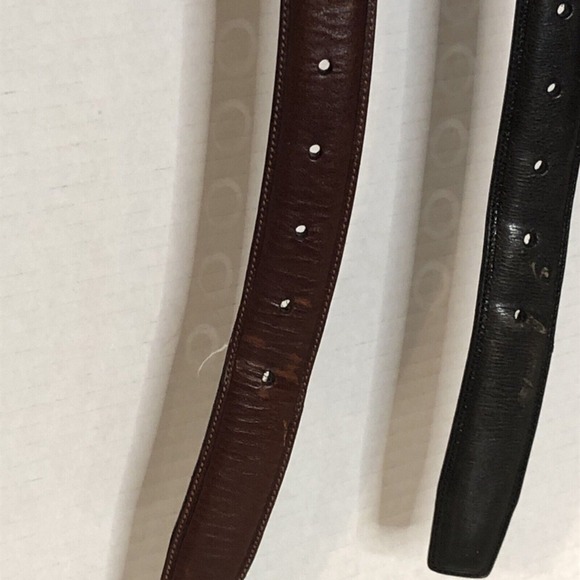 Roundtree & Yorke (2) 1 Black 1 Brown Full Grain Cowhide Dress Belt Men's 48/120 - Picture 11 of 16